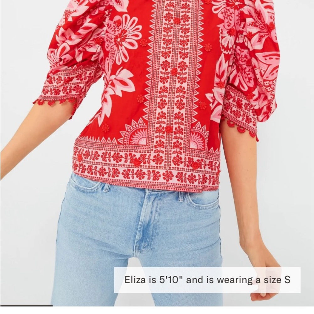 FARM Rio Red and Pink Floral Off-Shoulder Top - Picture 3 of 4